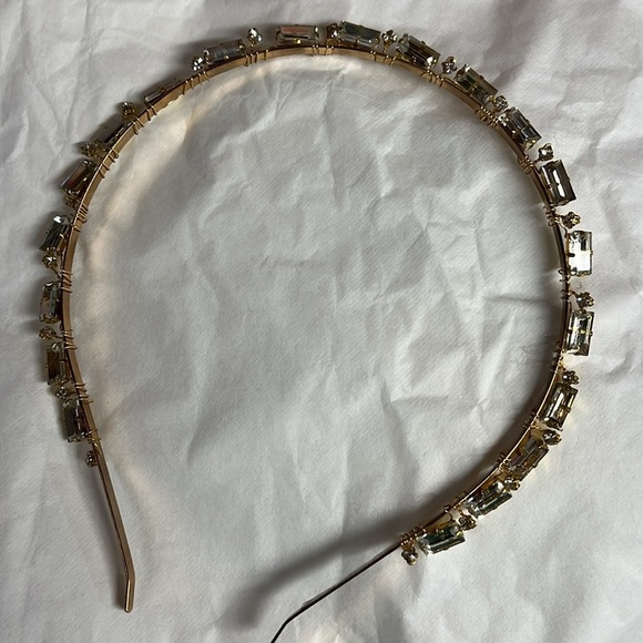 Anthropologie Emma Katzka Bridal Headband New Elegant Gold Crystal Headband main image 4